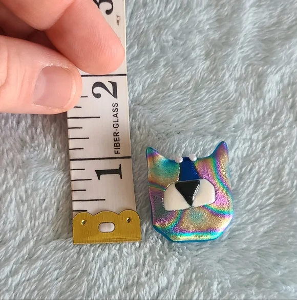 Vintage Colorful Cat Brooch - Picture 4 of 4